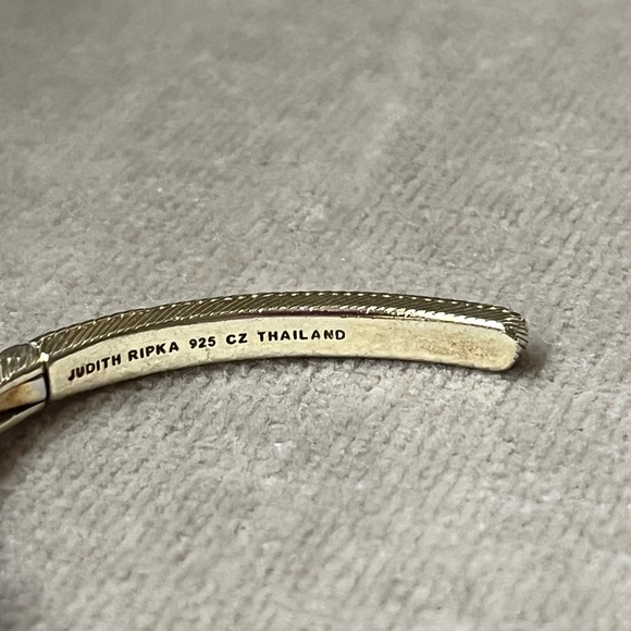 Judith Ripka Chalcedony & Chrome Diopside Gold Clad Sterling Bangle Cuff - Picture 6 of 16